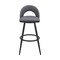 Armen Living Lottech Swivel Counter Stool in Black Metal and Gray Faux Leather 840254335332 - alternate 9